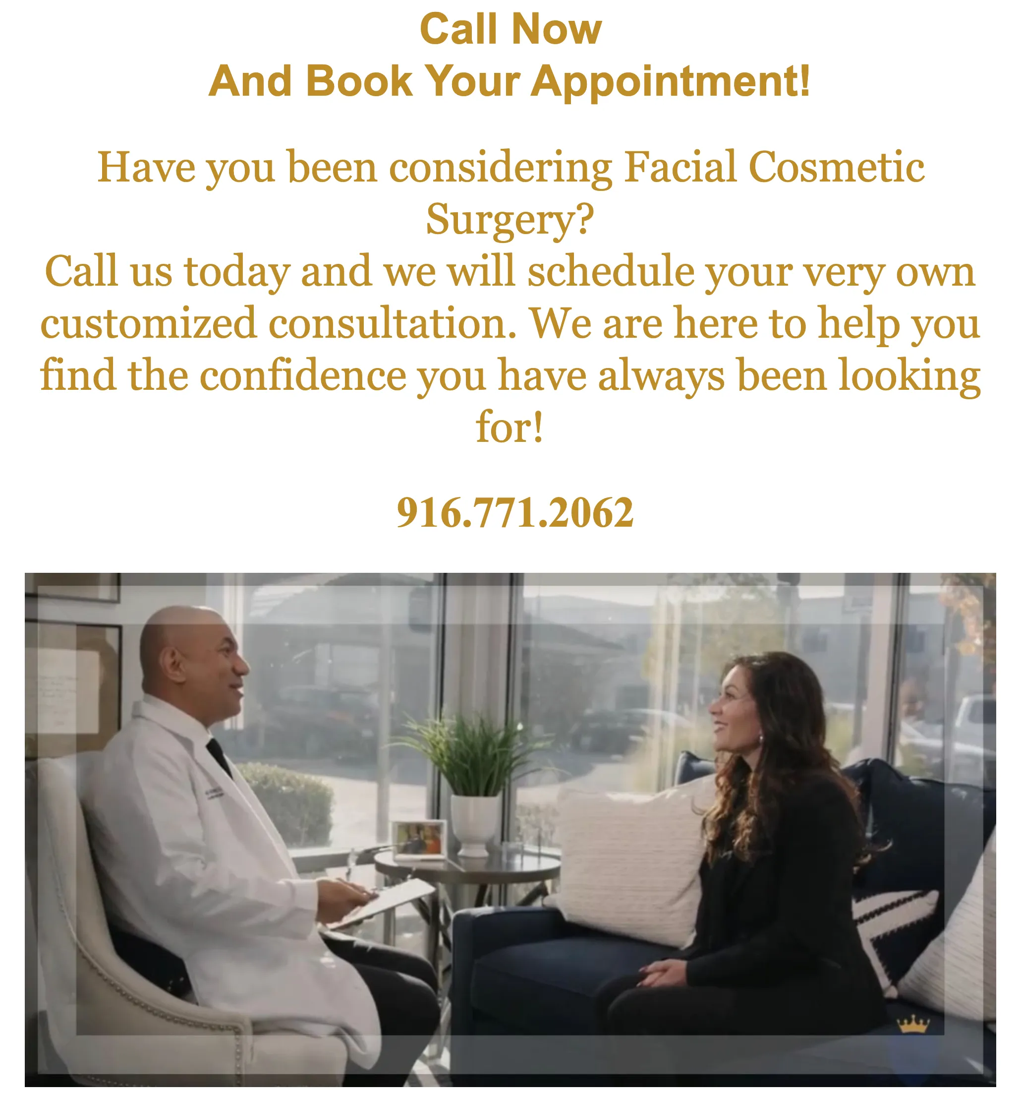 Facial plastic surgeon discussing jawline and neck lift planning in Sacramento